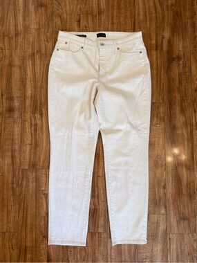 Talbots Women’s Cream Beige Slim Ankle Jeans Curvy Fit Pants Size 8